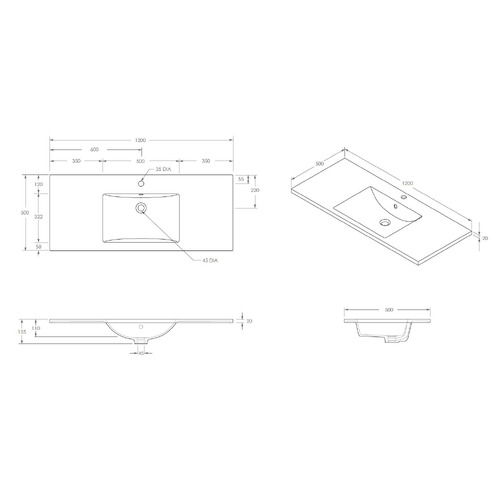 Jane Express 1200mm Polar White Single Vanity with Basin