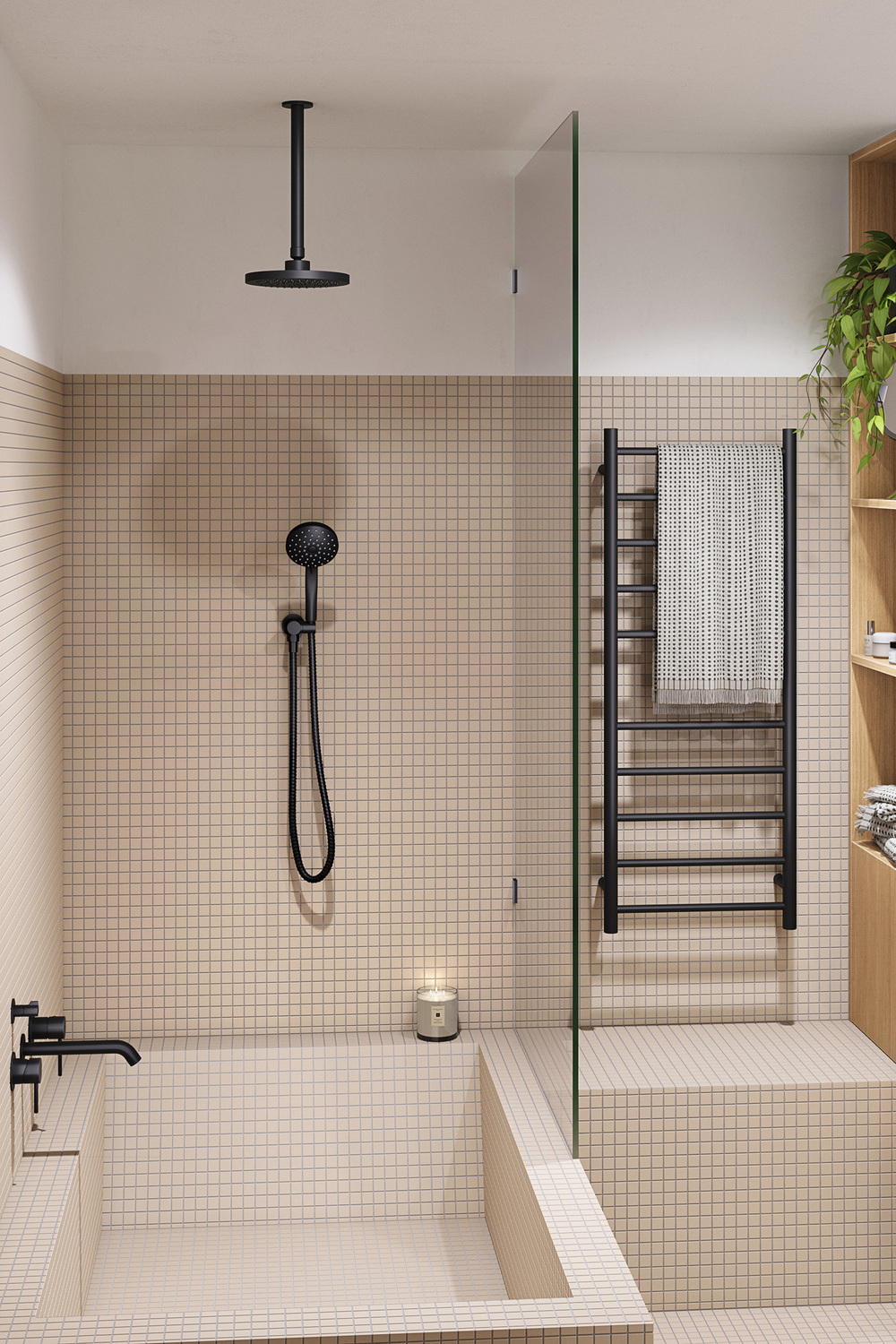 Bloom-Round-200mm-Ceiling-Shower-Arm-and-Head