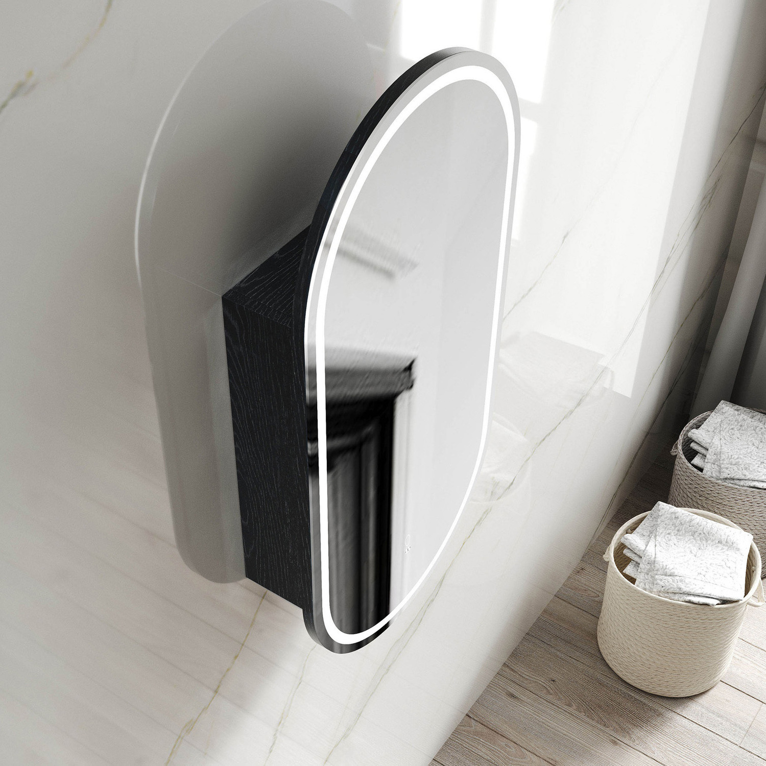 Clifton 600mm Wall Hung Vanity Package with LED Shaving Cabinet