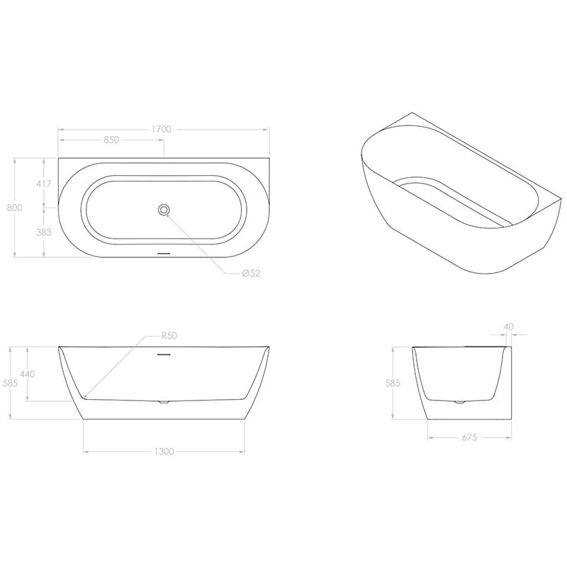 Glacier-Acrylic-Oval-Back-to-Wall-Bath