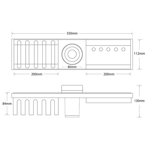 Empire 550mm Solid Brass Shower Shelf