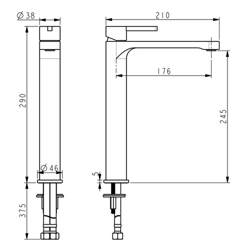 Bronx 176mm Tall Basin Mixer