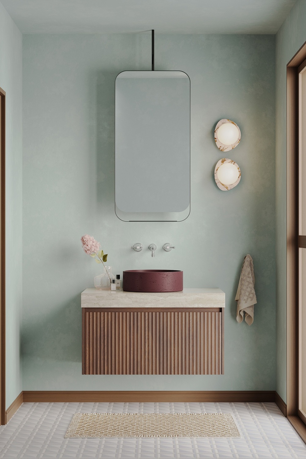 Allegra Steel Framed Rectangle Mirror