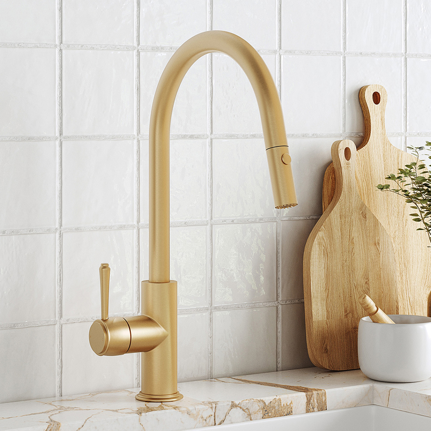 Eternal Brass Pull-Out Kitchen Mixer