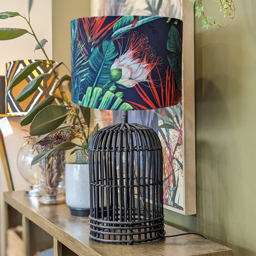 Black Oasis Velvet Lamp Shade