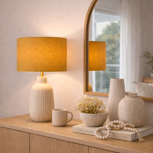 Liberty Dark Mustard Linen Lamp Shade