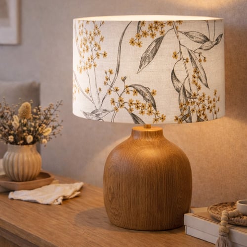 Golden Wattle Linen Lamp Shade
