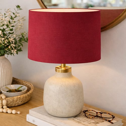 Liberty Red Linen Lamp Shade