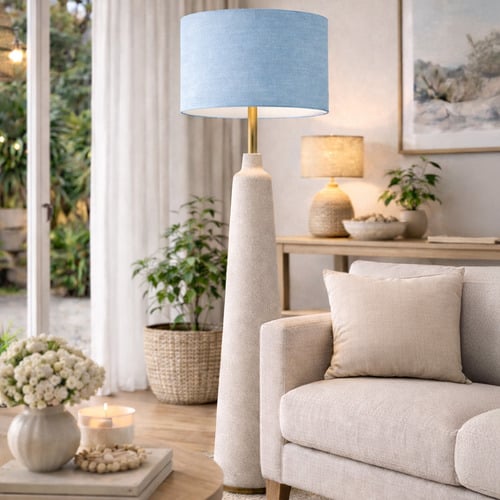 Liberty Light Blue Linen Lamp Shade