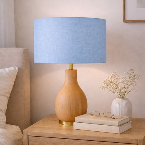 Liberty Light Blue Linen Lamp Shade