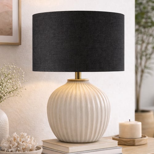 Liberty Black Linen Lamp Shade