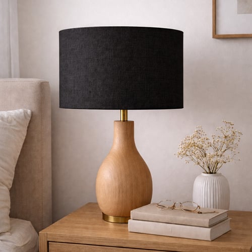 Liberty Black Linen Lamp Shade