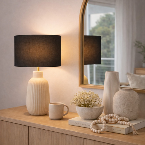 Liberty Black Linen Lamp Shade