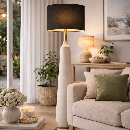 Liberty Black Linen Lamp Shade