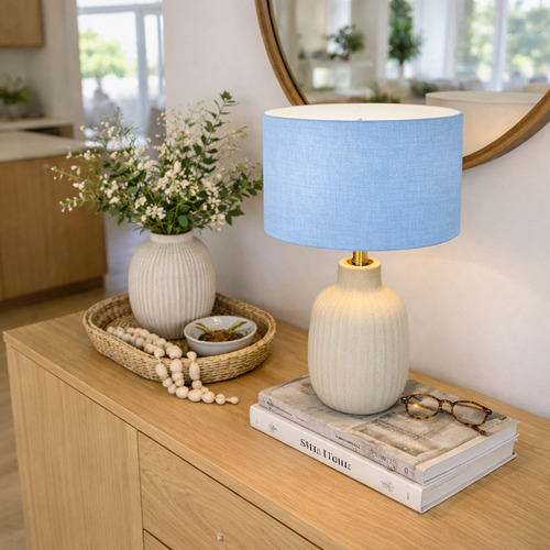 Liberty Light Blue Linen Lamp Shade