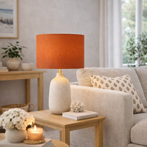 Liberty Orange Linen Lamp Shade