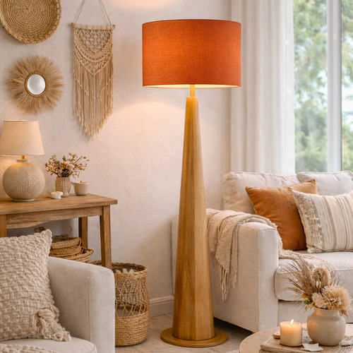 Liberty Orange Linen Lamp Shade