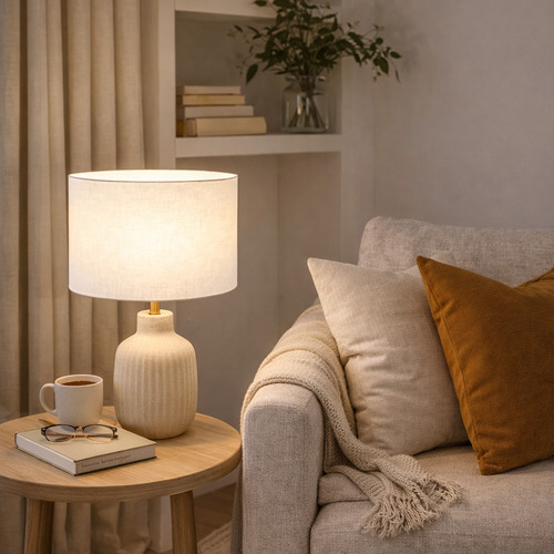 Gillespie White Linen Lamp Shade