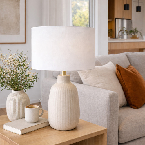 Gillespie White Linen Lamp Shade
