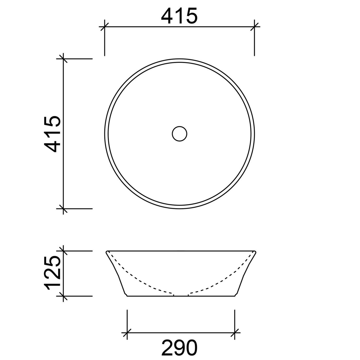 White Jupiter Ceramic Basin