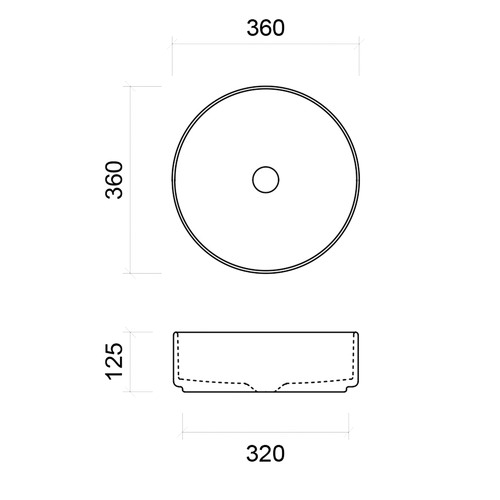 White Allure Arrow Round Ceramic Basin