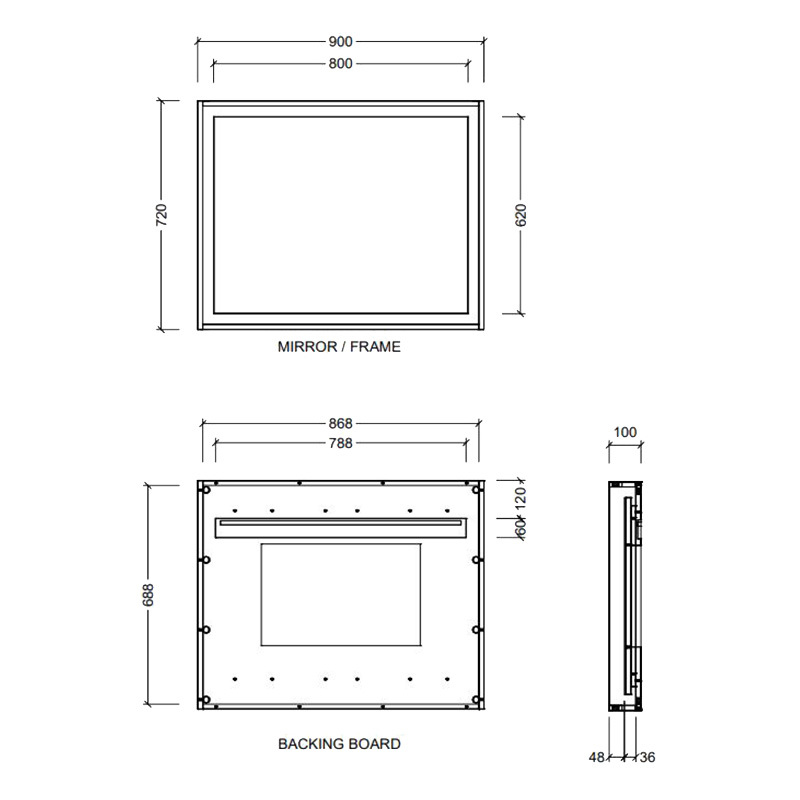 Halifax Rectangular Wall Mirror