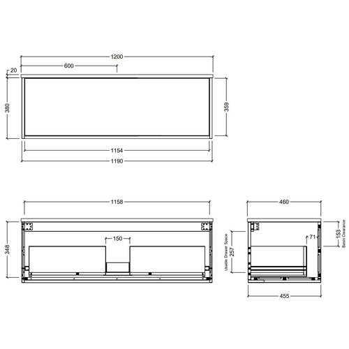 120cm Dockland Wall Hung Vanity Unit
