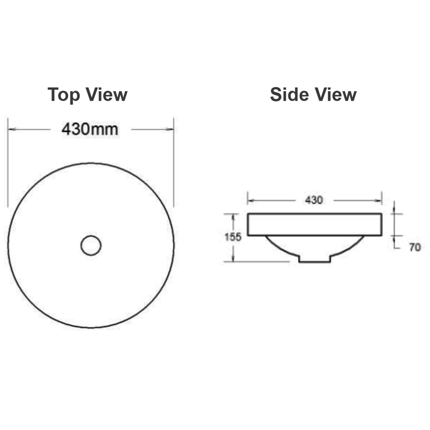 Corrida 430mm Gloss White Round Semi-inset Basin