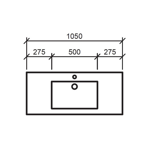 Regal 1050mm Countertop with Single Integrated Basin