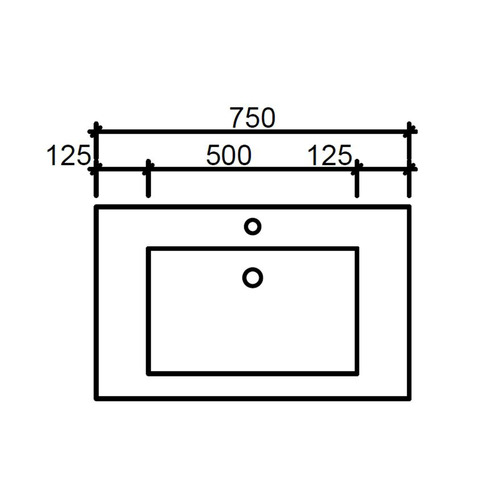Grand 750mm Countertop with Single Integrated Basin