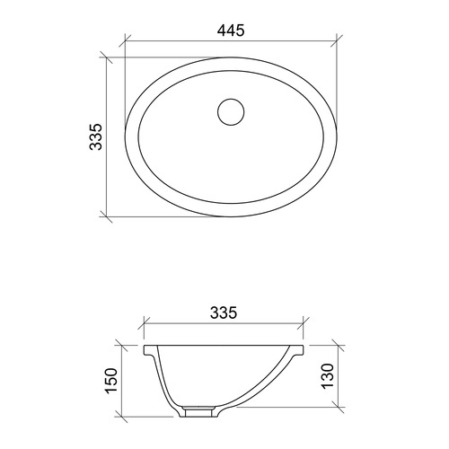 Amara 450mm Gloss White Undermount Basin