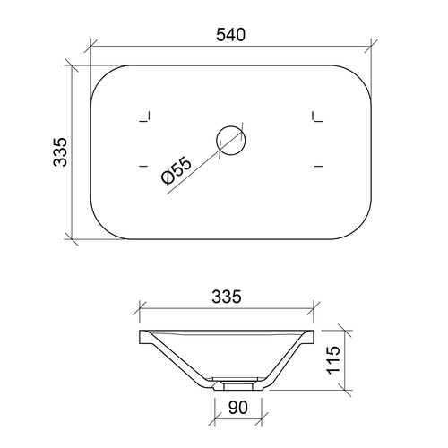 Bodhi 530mm Gloss White Undermount Basin