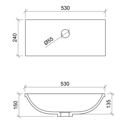Ruby 530mm Gloss White Undermount Basin