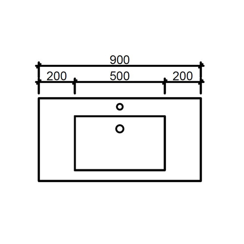 Grand 900mm Countertop with Single Integrated Basin