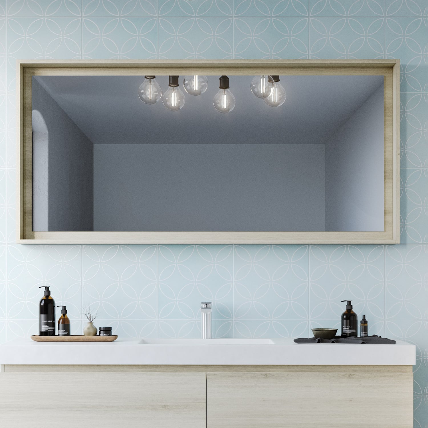 Satin White Halifax Rectangular Wall Mirror
