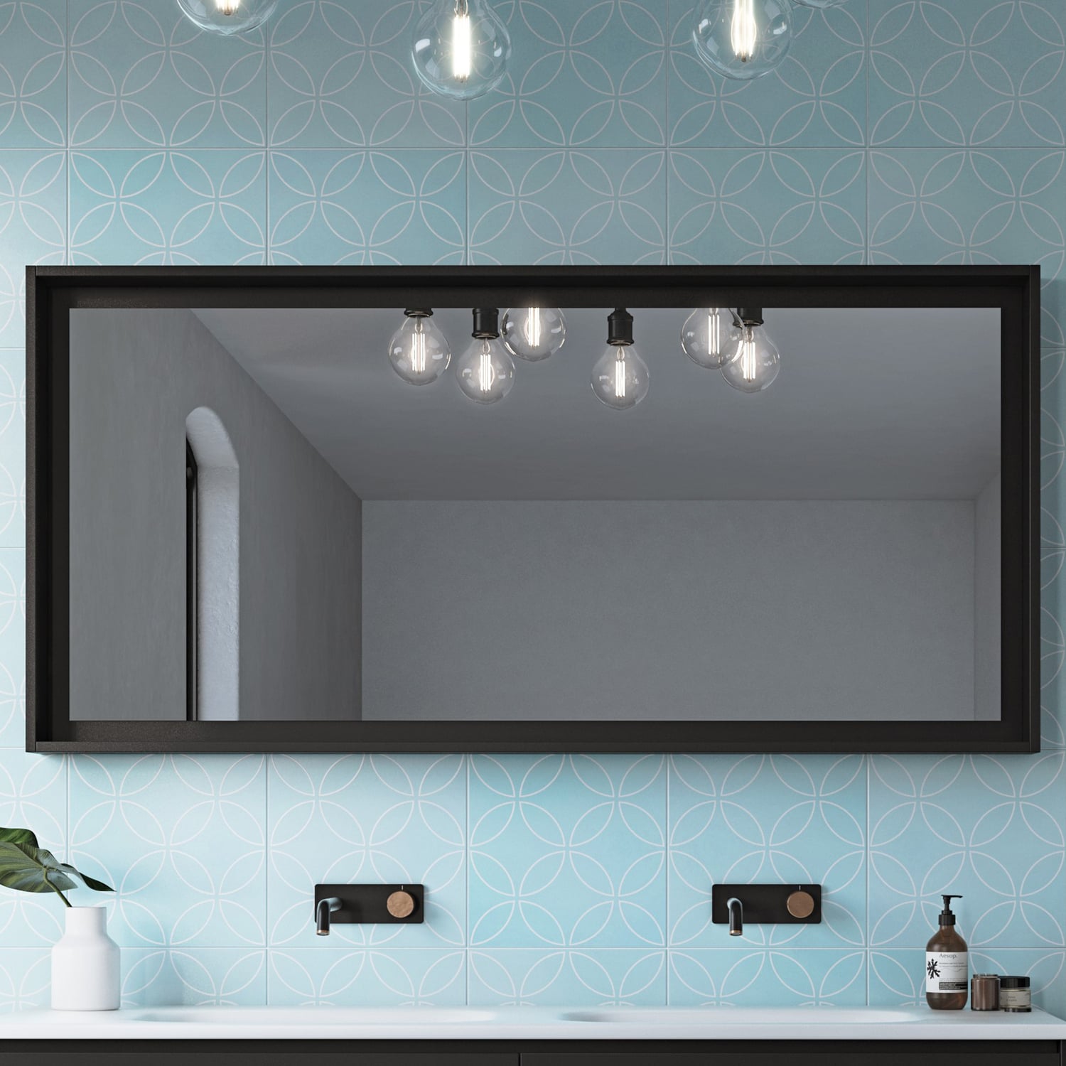 Satin White Halifax Rectangular Wall Mirror