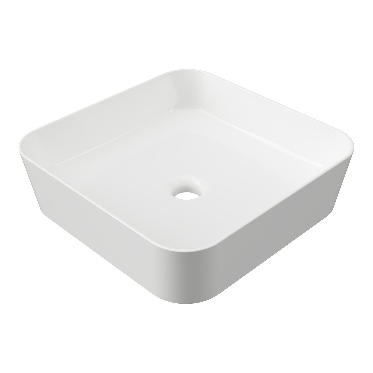 Florent 415mm White Gloss Square Ceramic Above Counter Basin