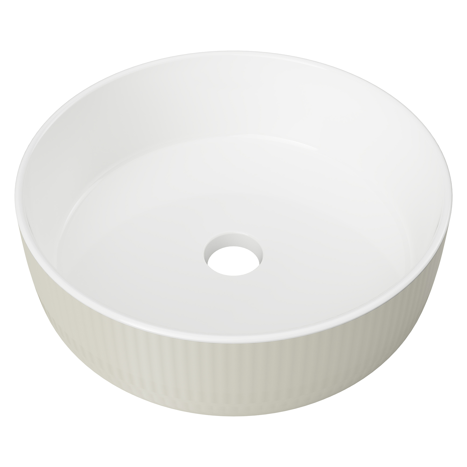 Timberline Allure 360mm White Raked Round Ceramic Above Counter Basin ...