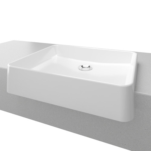 Fergus 500mm Gloss White Semi-recessed Basin