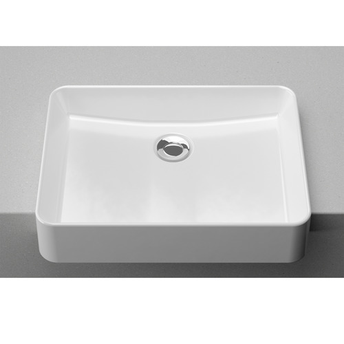 Fergus 500mm Gloss White Semi-recessed Basin