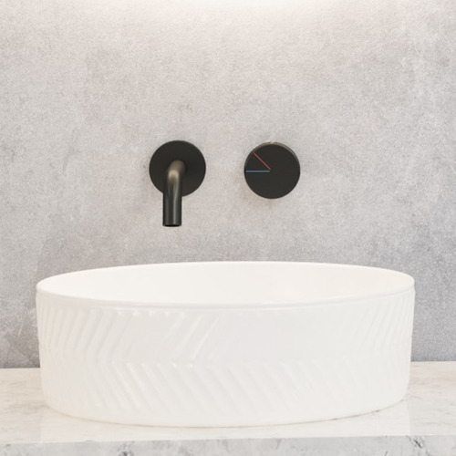 White Allure Arrow Round Ceramic Basin