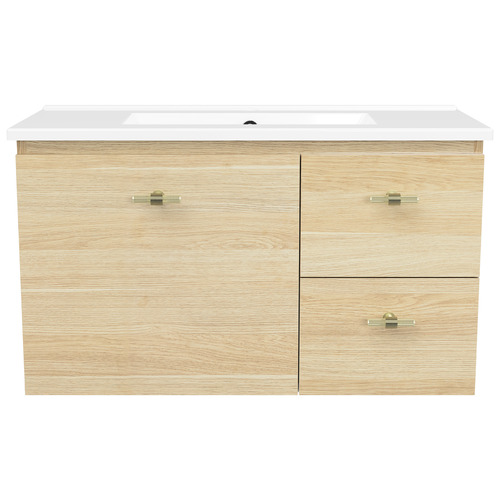 Florida Ensuite 800mm Wall Hung Vanity with Ceramic Countertop