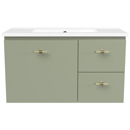 Florida Ensuite 800mm Wall Hung Vanity with Ceramic Countertop