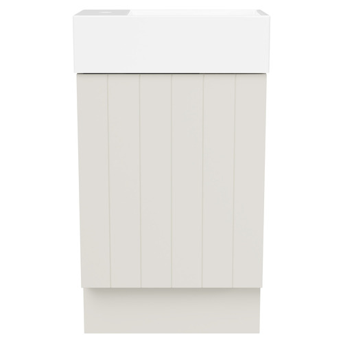 Lottie V-Groove 480mm Freestanding Small Space Vanity with Ceramic Countertop