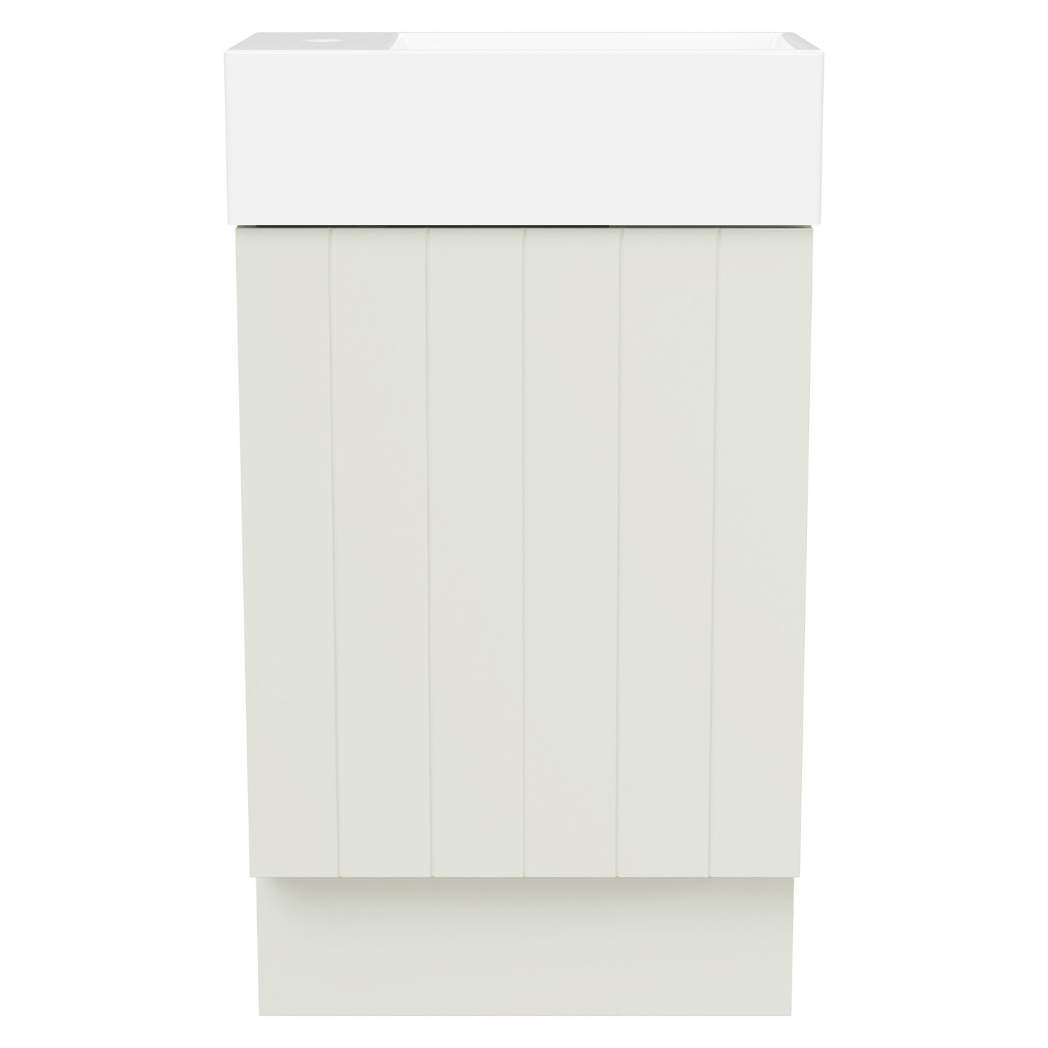 Lottie V-Groove 480mm Freestanding Small Space Vanity with Ceramic Countertop