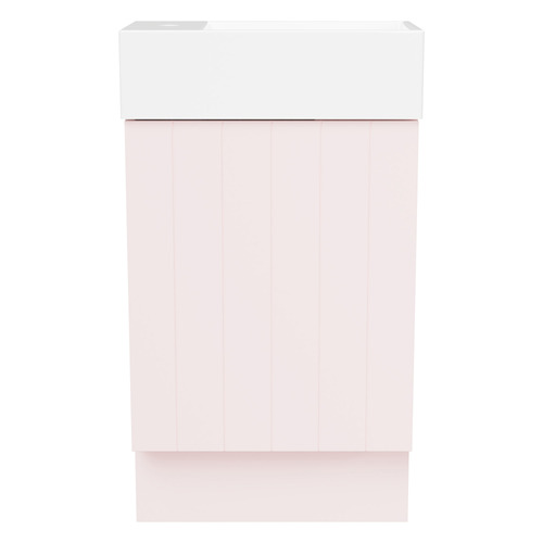 Lottie V-Groove 480mm Freestanding Small Space Vanity with Ceramic Countertop