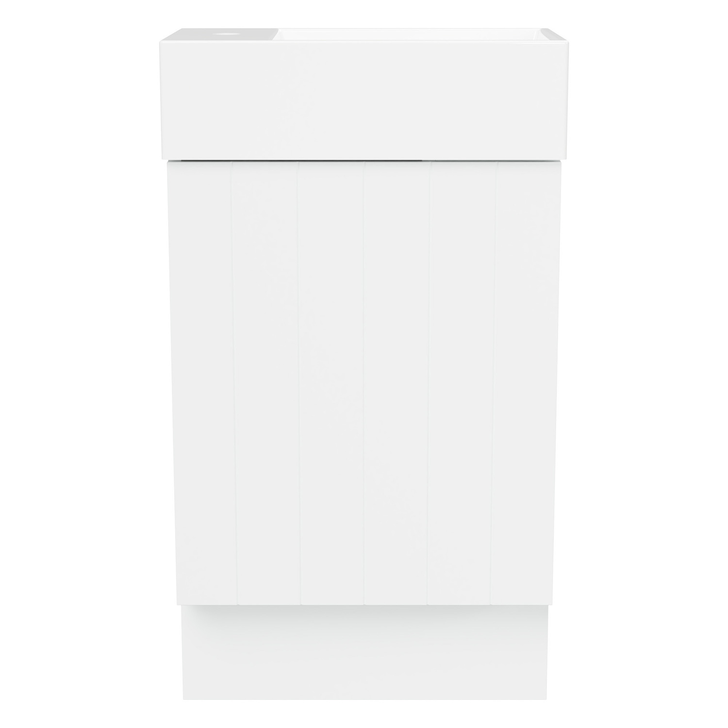 Lottie V-Groove 480mm Freestanding Small Space Vanity with Ceramic Countertop