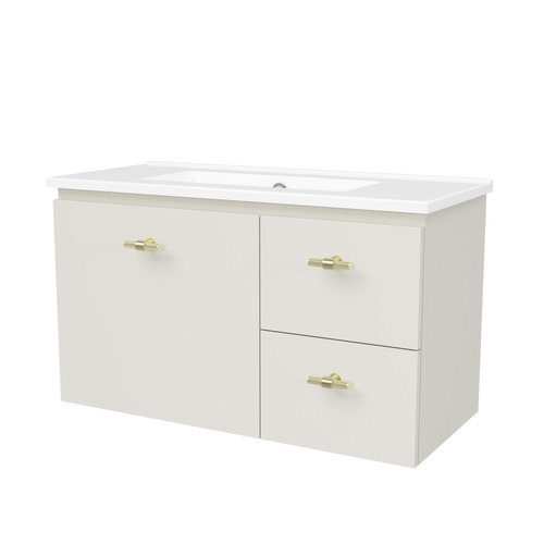 Florida Ensuite 800mm Wall Hung Vanity with Ceramic Countertop