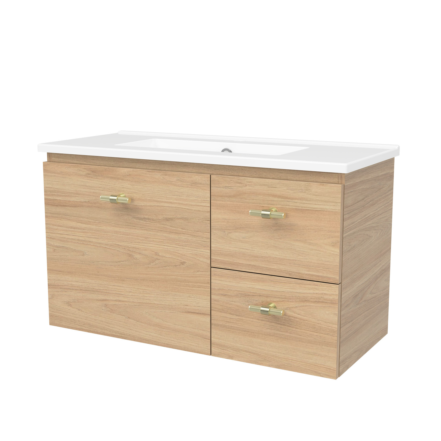 Florida Ensuite 800mm Wall Hung Vanity with Ceramic Countertop