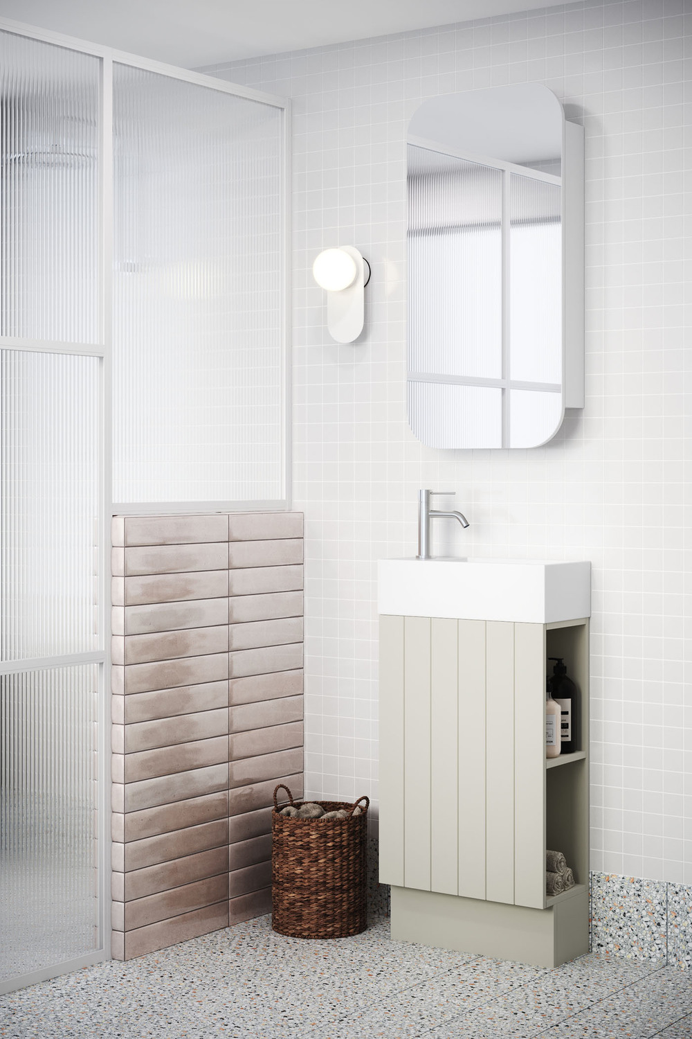 Lottie-V-Groove-480mm-Freestanding-Small-Space-Vanity-with-Ceramic-Countertop